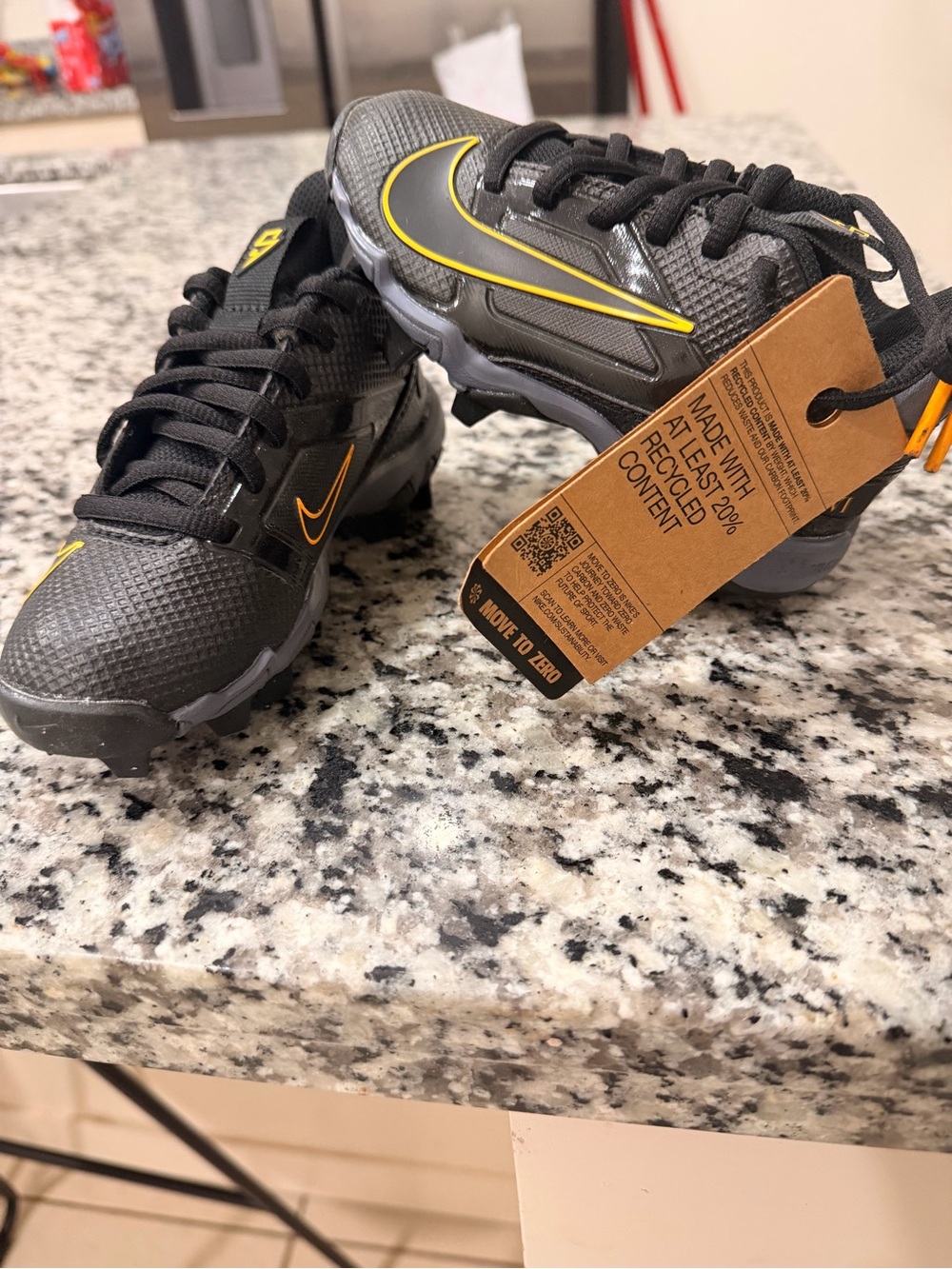 Nike toddler Black & Yellow Athletic Sneakers